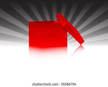 open red box vector illustration