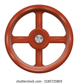 Open red gate valve. Vector illustration. Eps 10.