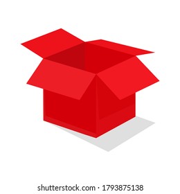 Open Red Gift Box. Enter to Win Prizes. Vector Illustration