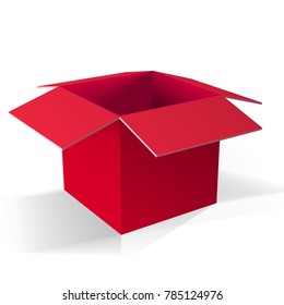 Open red gift box ,vector illustration