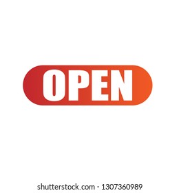 Open red glossy button. 