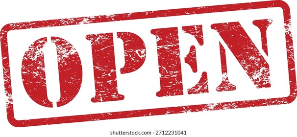 Offener roter Grunge-Stempel