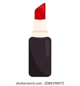 Open red lipstick. Illustration isolated on white background. 