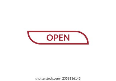 Banner abierto de la etiqueta de la cinta roja. Abrir ahora disponible o Abrir etiqueta.