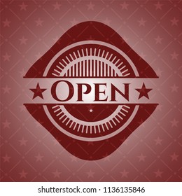 Open retro red emblem