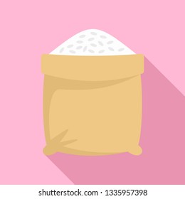 Open rice sack icon. Flat illustration of open rice sack vector icon for web design