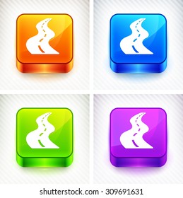 Open Road on Color Square Buttons