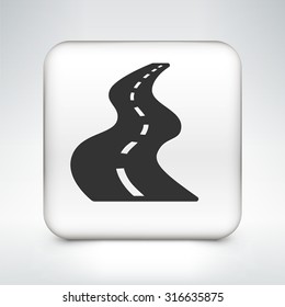 Open Road on White Square Button