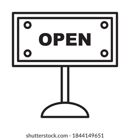 open road sign line style icon design of Shopping commerce and covid 19 theme Vector illustration
