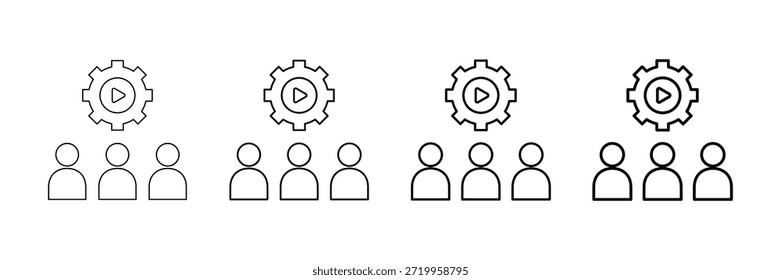 Juego de Vectores Open Roles Icons en diferentes estilos de línea de trazo