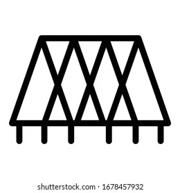Open roof icon. Outline open roof vector icon for web design isolated on white background