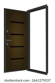 Puerta de la habitación abierta. Ilustración vectorial	