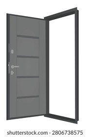 Open room door. vector illustration