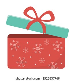 open round gift box celebration merry christmas vector illustration