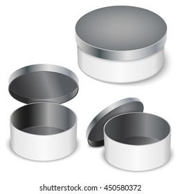 Open Round Metal Box