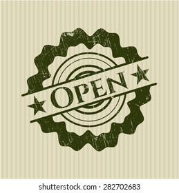 Open rubber grunge stamp
