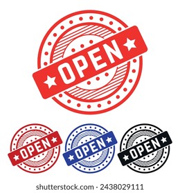 Ilustración de arte de diseño de sello de goma abierto 