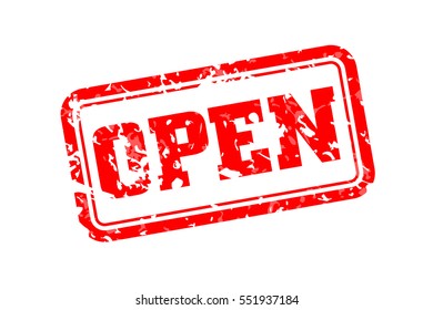 Open rubber stamp vector illustration