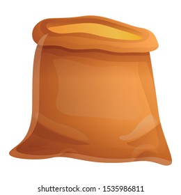 Open sack icon. Cartoon of open sack vector icon for web design isolated on white background