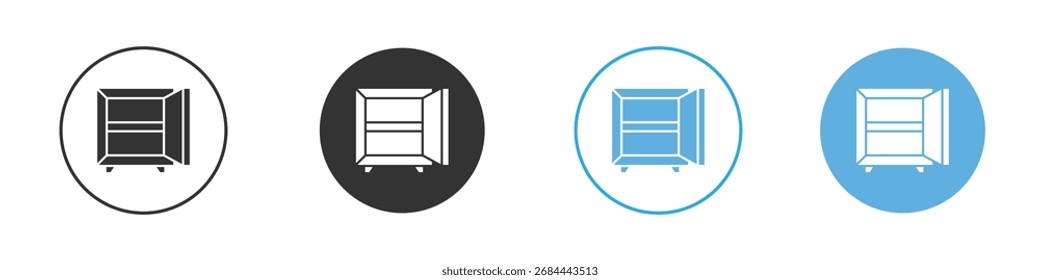 Abra el icono de la caja fuerte. Plantilla de diseño de iconos gráficos