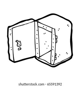 offener Safe-Cartoon