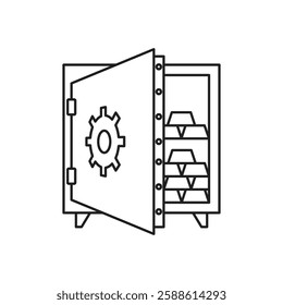 Open safe icon Flat illustration sign