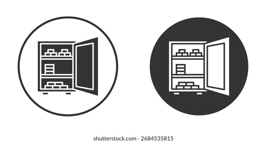 Sicheres Symbol flach öffnen. Illustration, Symbol für einzelne Vektorzeichen