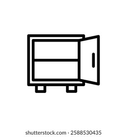 Open safe icon logo sign set vector outline