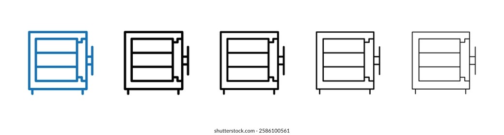 Open safe icon Outline vector logo for web ui