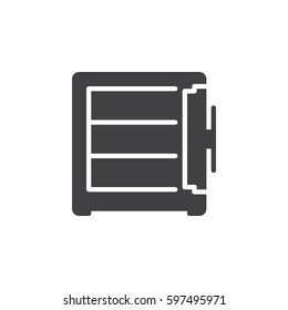 Open safe icon vector, filled flat sign, solid pictogram isolated on white. Symbol, logo illustration. Pixel perfect