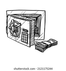 Abrir ilustración vectorial segura en fondo blanco