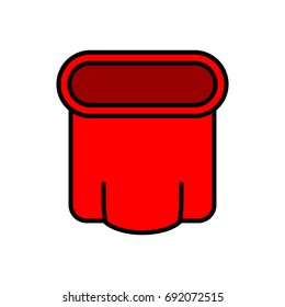 open Santa bag isolated. red sack Empty