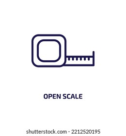 open scale icon from construction tools collection. Thin linear open scale, tool, glass outline icon isolated on white background. Line vector open scale sign, symbol for web and mobile