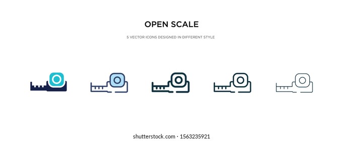 open scale icon in different style vector illustration. two colored and black open scale vector icons designed in filled, outline, line and stroke style can be used for web, mobile, ui
