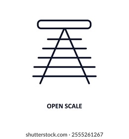 open scale outline icon.  Thin line icon from construction tools collection. Editable vector isolated on white background