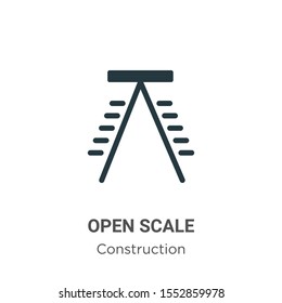 Open scale vector icon on white background. Flat vector open scale icon symbol sign from modern tools collection for mobile concept and web apps design.
