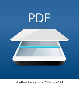 Open the scanner icon. Symbol, logo illustration