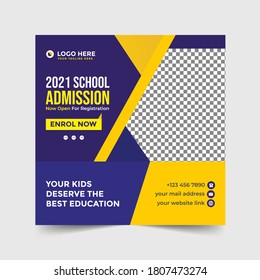 Open School Admission Social Media Post Design Templates