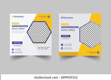 
Open School Admission Social Media Post Design Templates