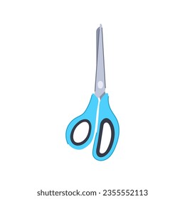 open scissor cartoon. cliptemplate dash, coupon crop, cutter shear open scissor sign. isolated symbol vector illustration