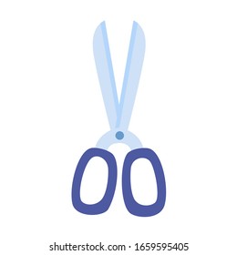 Abrir la tijera sobre fondo blanco. Ilustración vectorial en estilo plano. EPS 10.
