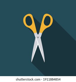 open scissor, Scissors Flat Design Sewing Icon, Scissors Flat Design Home Improvement Icon, Scissor vector icon, Isolated scissors symbol clipart, Flat design