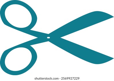 open scissor vector in blue color