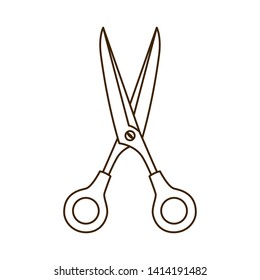 open scissor in white background icon