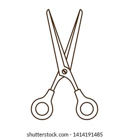 open scissor in white background icon