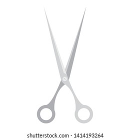 open scissor in white background icon