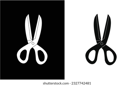 Open scissors cartoon vector illustration isolated on white background. Tool for cutting, handmade and needlework. Flat vector.