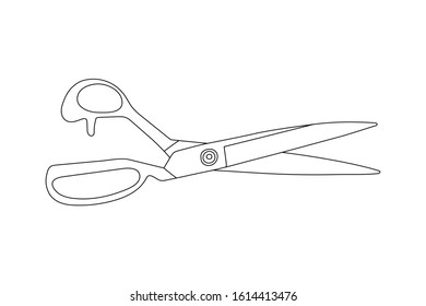open scissors for cutting. Vectronic stock illustration eps10. out line