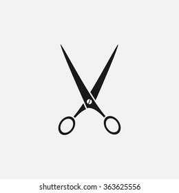 open scissors haircut Black flat icon, manicure pedicure supplies, women's cosmetics, women's accessories. Simple schematic icon products women. Cosmetics icon, youth beauty, manicure, pedicure