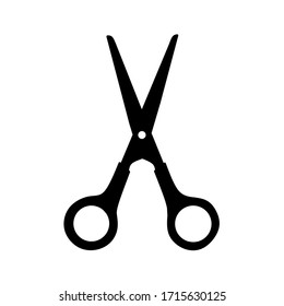 open scissors icon on white background, scissors silhouette line art or outline icon illustration - vector